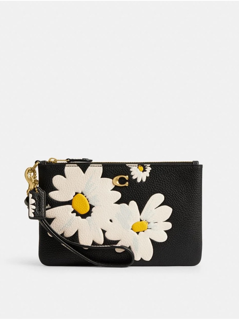 NWT Coach Wristlet with Floral Print, Black Multi